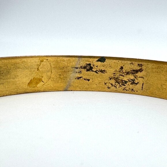 Cloisonne Enamel Brass Blue Red Green Black Vtg Set of 3 Bangle Bracelet  7.5 - Picture 2 of 16